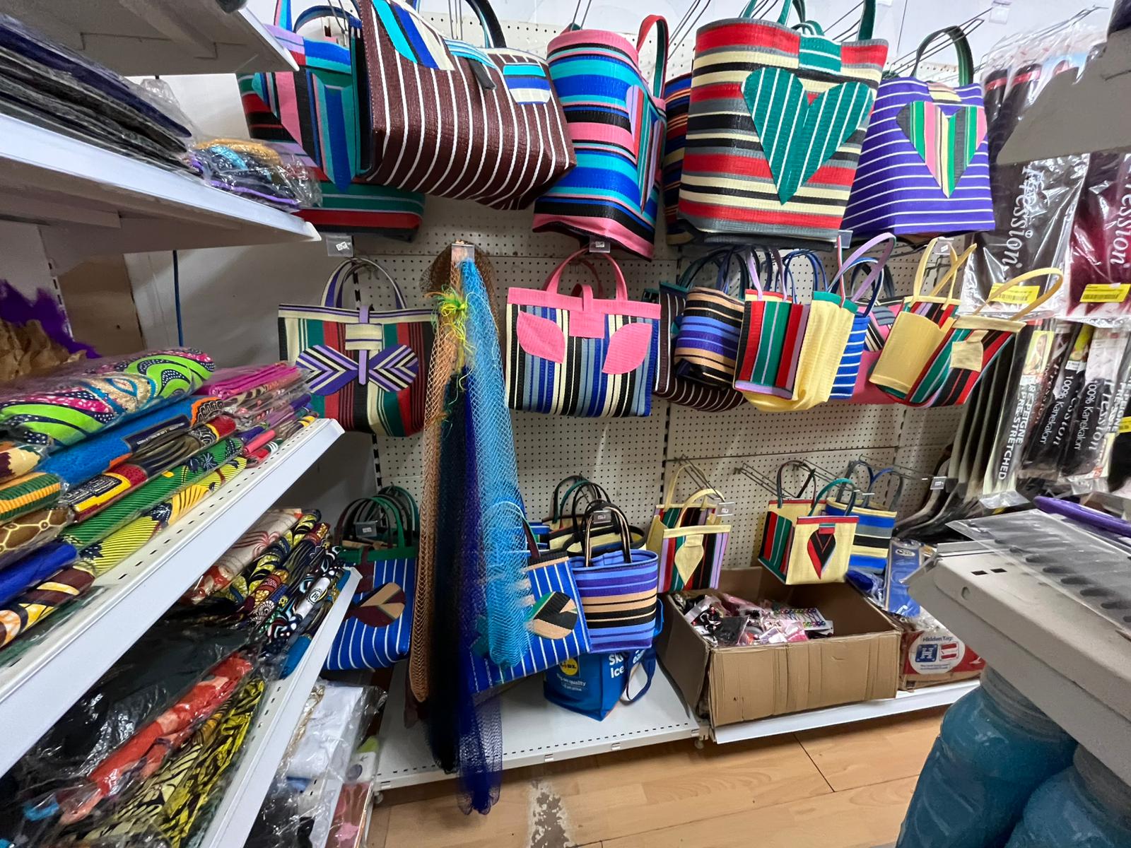 Handmade African bags and cloth